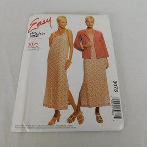 McCalls Stitch'n Save 3073 Women Unlined Jacket Dress Pattern Size 10 12 14 16